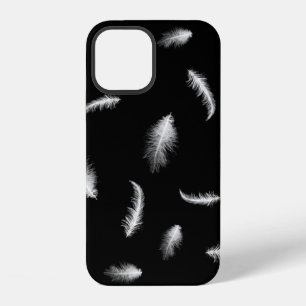 Weiße Federn auf schwarzem Case-Mate iPhone Case 12 Hülle
