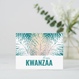 Weiße Federn Black Holiday Happy Kwanzaa Postkarte