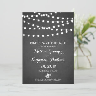 Weiße Feenlichter Falsche Tafel-Hochzeit Save The Date