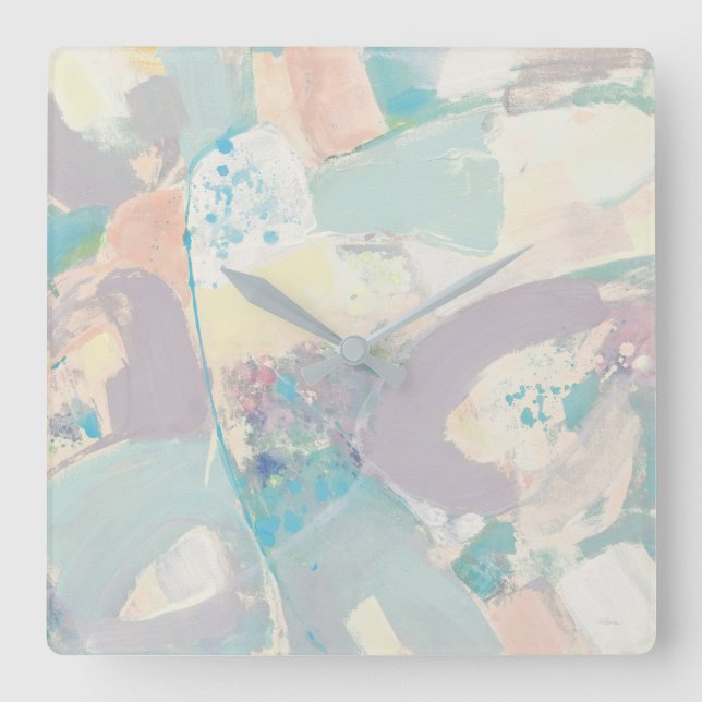 Weiße Felsenpastete Quadratische Wanduhr (Vorderseite)