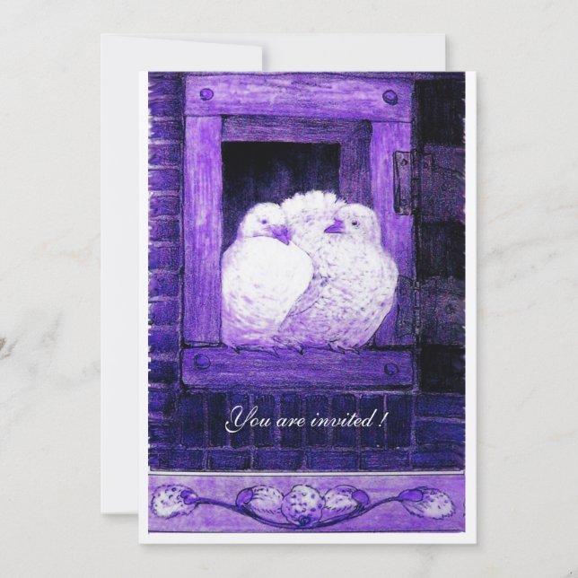 WEISSE FENSTER IM BLAUEN FENSTER, Hochzeitsfeier Einladung (Vorderseite)