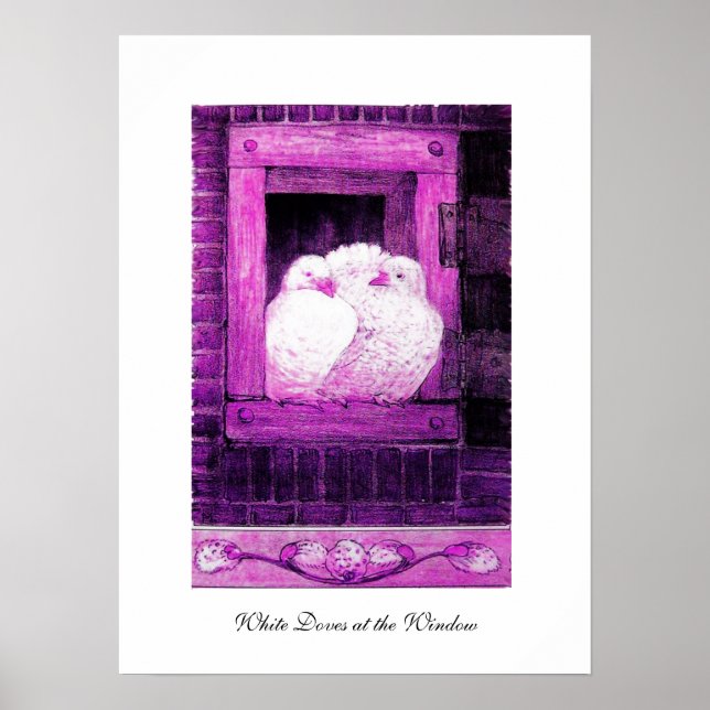 WEISSE FENSTER, lila violette Farbe pink Poster (Vorne)
