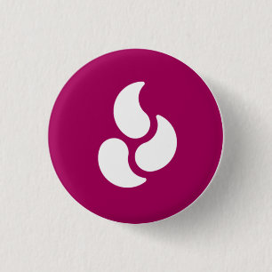 Weiße Flamme - runder Knopf Button