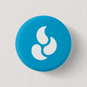 Weiße Flamme - runder Knopf Button