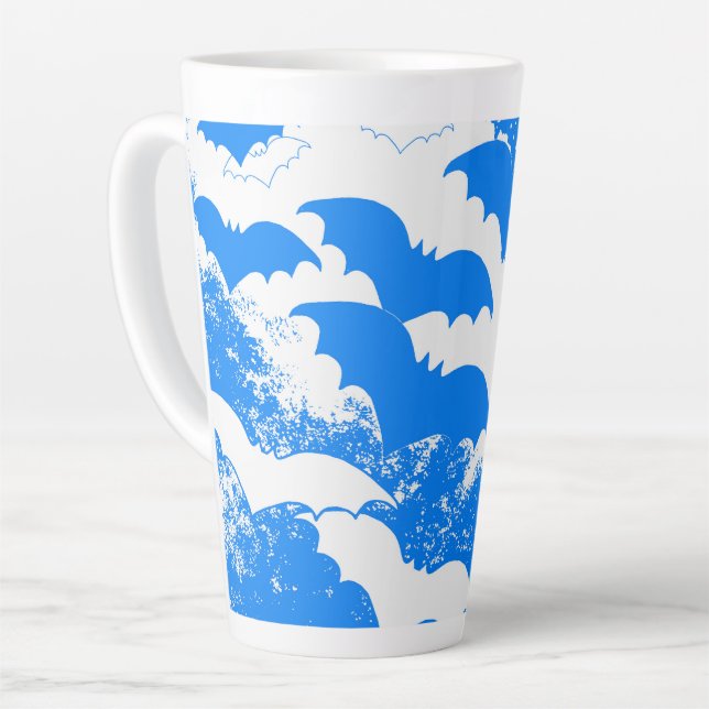 Weiße Fledermäuse in Flugblau Milchtasse (Linke Ecke)