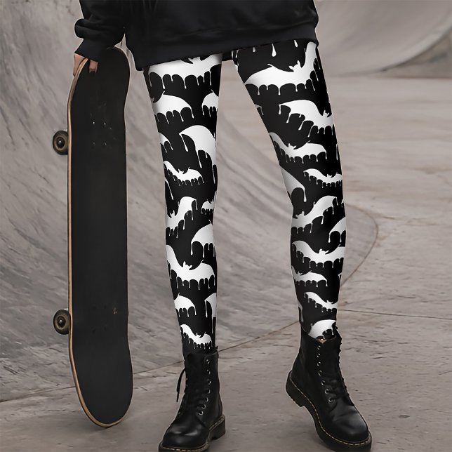 Weiße Fledermäuse Moth Nu Gothic Alternative Leggings (Von Creator hochgeladen)