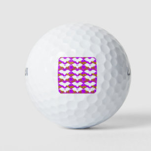 Weiße Fledermäuse und Bohnen rosa gelb Golfball