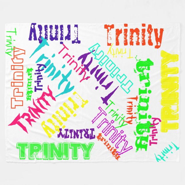 Weiße Fleece-Decken-bunte helle Namenscollage Fleecedecke (Vorderseite (Horizontal))