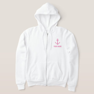 Weiße Fleece mit Reißverschluss für Frauen Hoodie