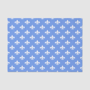 Weiße Fleur-de-lis auf Cornflower Blue Seidenpapier