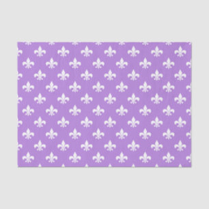 Weiße Fleur-de-lis auf lavendel-violett Seidenpapier