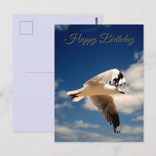 Weiße fliegende Möwe, Geburtstagskarte Postkarte