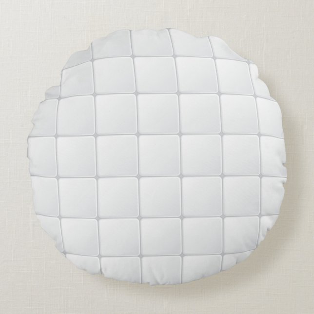 Weiße Fliese Rundes Kissen (Vorderseite)