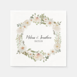 Weiße Flora Elegante Romantische Hochzeiten Napkin Serviette