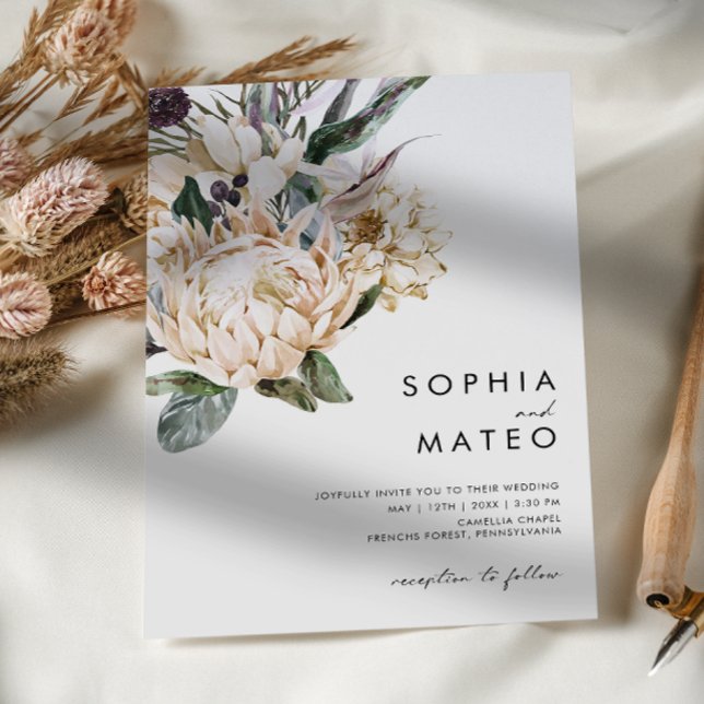 Weiße Flora | Lässige Einladung zur Hochzeit (Von Creator hochgeladen)