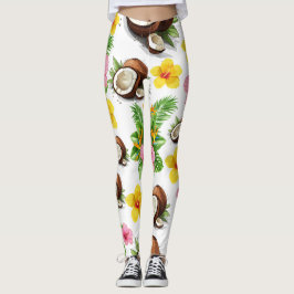 Weiße Flora Leggings