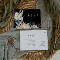 Weiße Flora | RSVP-Karte für das Schwarze Menü