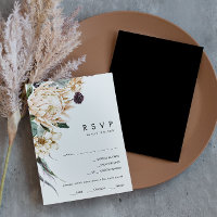 Weiße Flora | RSVP-Karte für das Schwarze Menü