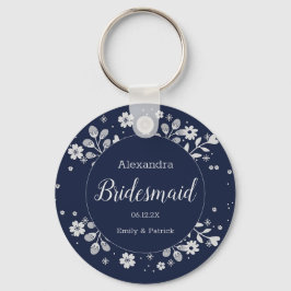 Weiße Flora Schlüsselanhänger