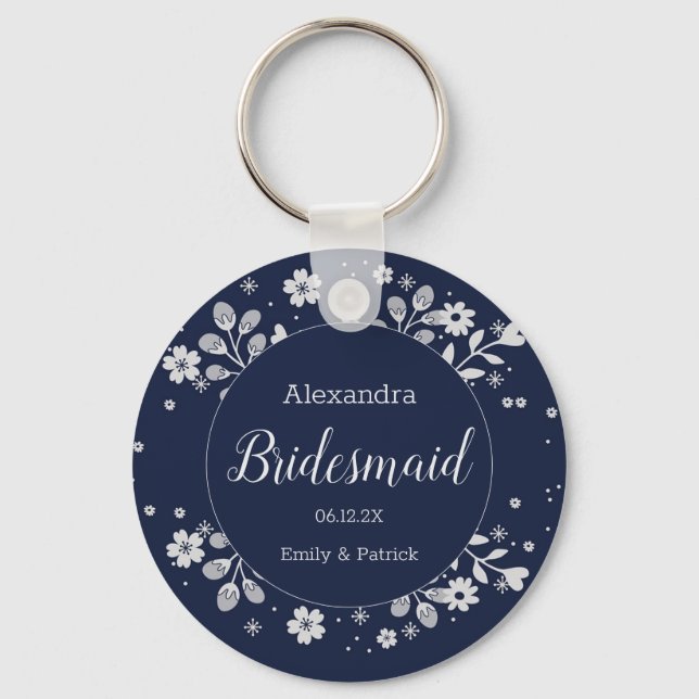 Weiße Flora Schlüsselanhänger (Vorderseite)