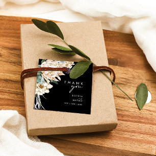 Weiße Flora Schwarz Danke, dass Sie die Tags bev Geschenkanhänger