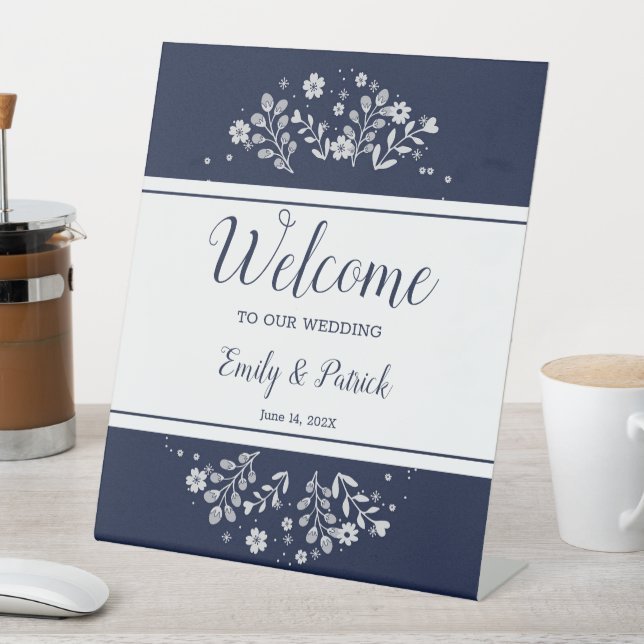 Weiße Flora Sockelschild (In Situ)