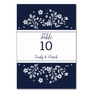 Weiße Flora Tischnummer