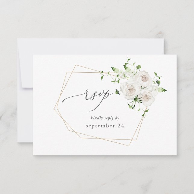 Weiße Flora UAWG RSVP Karte (Vorderseite)