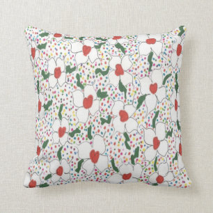 Weiße Floral Polka Dot Muster Pillow Kissen