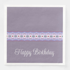 Weiße, florale Akzentuierung Gemustert Mauve Serviette