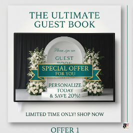 Weiße Florale Bogenhochzeit in Quiet Luxury Gästebuch