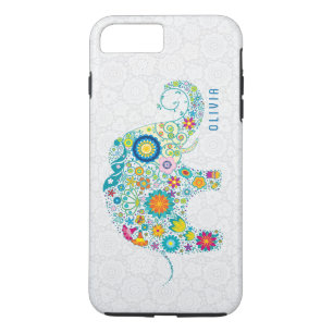 Weiße, florale Damaskus farbenfrohe Blumenlephäre Case-Mate iPhone Hülle