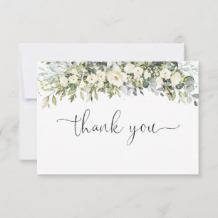 Weiße florale Dankeskarten für Brautdusche Dankeskarte