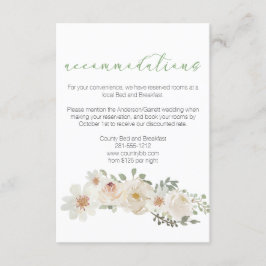 Weiße florale Elegante Hochzeitskarte Begleitkarte