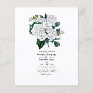 Weiße Florale Hochzeit Flyer