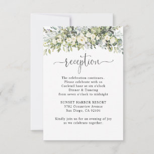 Weiße florale Hochzeitsempfangs-Einlagekarte RSVP Karte
