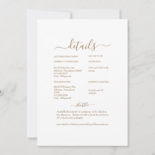 Weiße florale Swash Weiße Hochzeitsdetails II Einladung