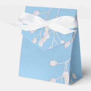 Weiße florale Zweig Winter Blau Elegant Chic Gefal Geschenkschachtel