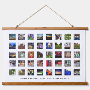 Weiße FotoCollage mit 40 Quadratmetern Print Wandteppich Mit Holzrahmen