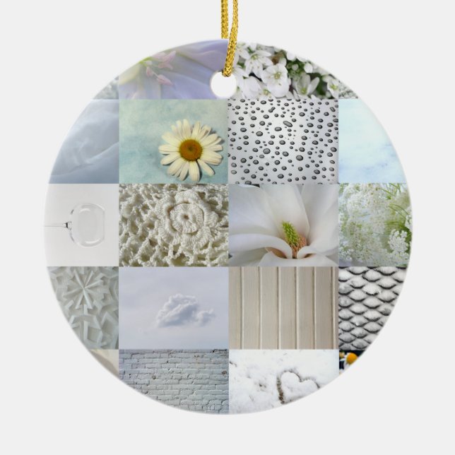 Weiße Fotografiecollage Keramikornament (Vorne)