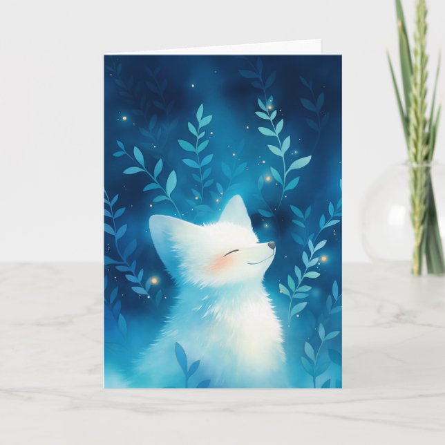 Weiße Fox Tranquility Karte (Vorderseite)
