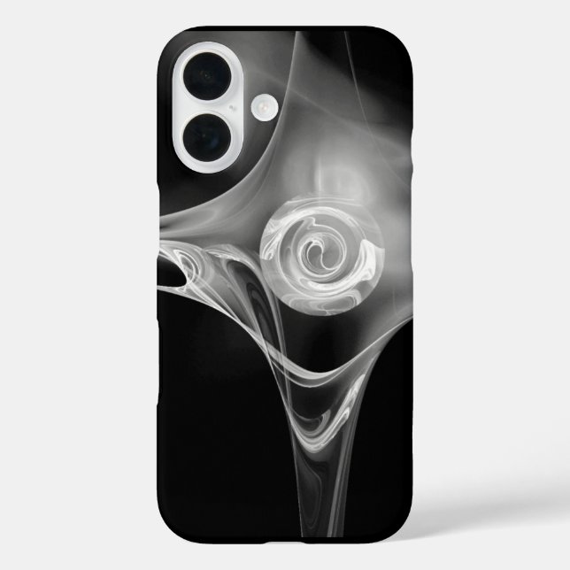 WEISSE FRAKTAL ROSE IN SCHWARZ Case-Mate iPhone HÜLLE (Rückseite)