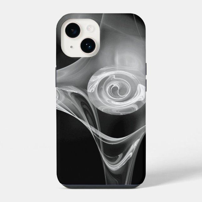 WEIße FRAKTALE ROSE iPhone Hülle (Rückseite)