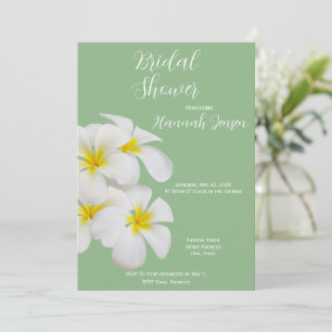 Weiße Frangipani-Blume, auf Sage, Bridal Einladung