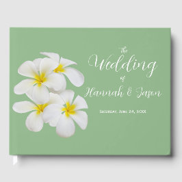 Weiße Frangipani-Blume, auf Sendung, Hochzeit Gästebuch