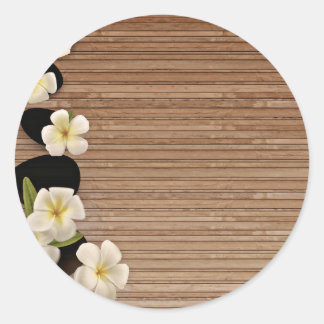 Weiße Frangipani-Blume Runder Aufkleber