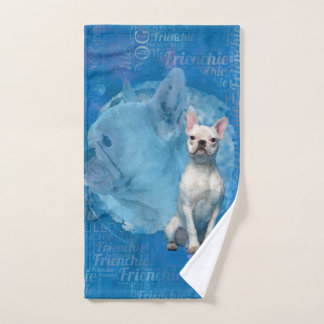 Weiße französische Bulldogge - Frenchie Hund Badhandtuch Set