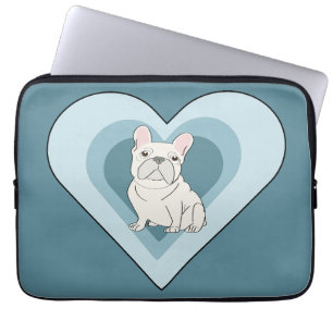 Weiße Französische Bulldogge Laptopschutzhülle