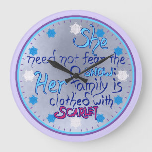 Weiße Frau im Winter Große Wanduhr