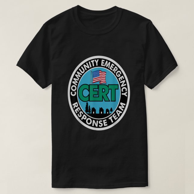 Weiße Front des CERT Community Emergency Response  T-Shirt (Design vorne)